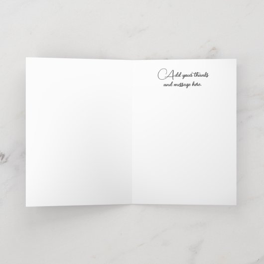 Aangepaste fotobruiloft Bedankt Folie Wenskaart (Binnenlaag)