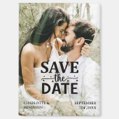 Aangepaste fotobruiloft bespaart de datum magneet (Voorkant)