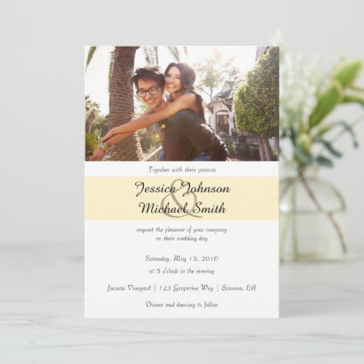 Aangepaste fotobruiloft kaart (Staand voorkant)