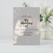 Aangepaste fotobruiloft | Moderne typografie-wedde Kaart (Staand voorkant)