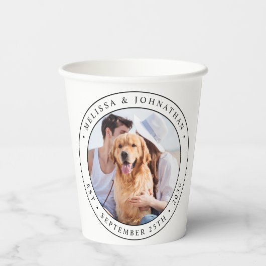 Aangepaste fotobruiloft papieren bekers (Achterkant)