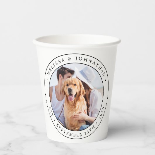 Aangepaste fotobruiloft papieren bekers (Voorkant)
