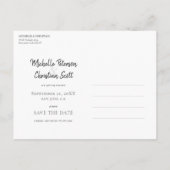 Aangepaste fotobruiloft Sla de datum op Aankondigingskaart (Achterkant)