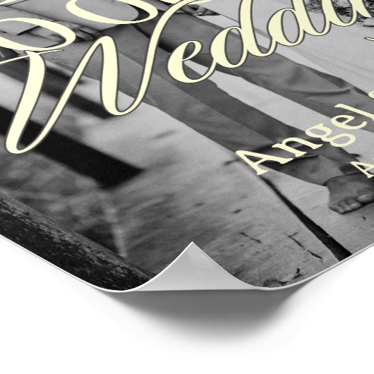Aangepaste Fotobruiloft Welcome Poster (Hoek)