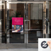 Aangepaste fotobruiloftonderneming roze raamsticker (Kantoordeur)