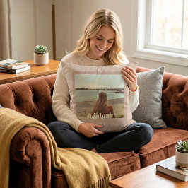 Aangepaste fotocadeaus voor 21-jarige vrouw Beige Kussen
