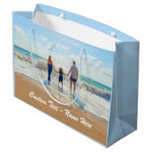 Aangepaste fotocadeautas met gepersonaliseerde tek groot cadeauzakje (Achterkant Gekanteld)