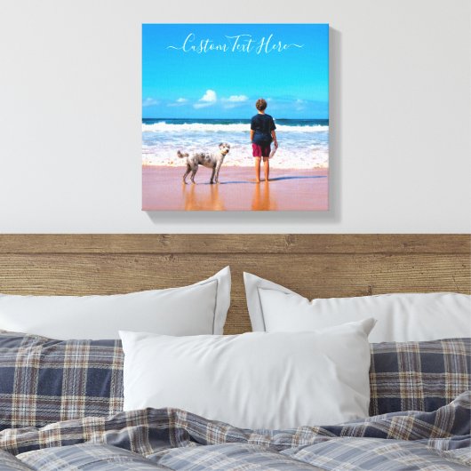 Aangepaste fotocanvas Print uw foto's en tekst (Insitu (Slaapkamer))