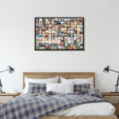 Aangepaste Fotocollage 150 Afbeeldingen Raster Canvas Afdruk (Insitu (Slaapkamer))