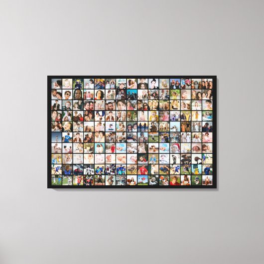 Aangepaste Fotocollage 150 Afbeeldingen Raster Canvas Afdruk (Voorkant)