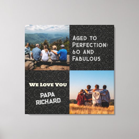 Aangepaste Fotocollage 60th Verjaardagscadeaus voo Canvas Afdruk (Voorkant)