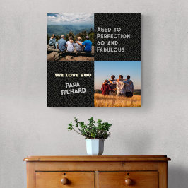 Aangepaste Fotocollage 60th Verjaardagscadeaus voo Canvas Afdruk