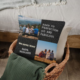 Aangepaste Fotocollage 60th Verjaardagscadeaus voo Kussen