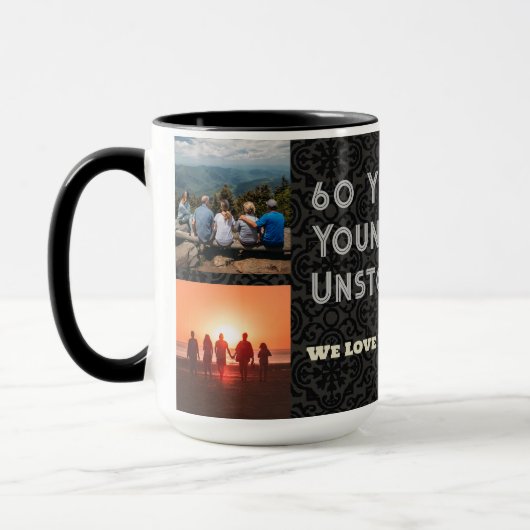 Aangepaste Fotocollage 60th Verjaardagscadeaus voo Mok (Links)