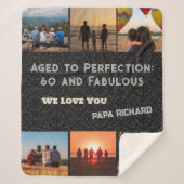 Aangepaste Fotocollage 60th Verjaardagscadeaus voo Sherpa Deken (Voorkant)