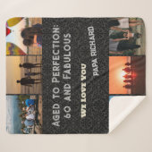 Aangepaste Fotocollage 60th Verjaardagscadeaus voo Sherpa Deken (Voorkant (horizontaal))