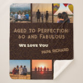 Aangepaste Fotocollage 60th Verjaardagscadeaus voo Sherpa Deken (Voorkant)