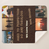 Aangepaste Fotocollage 60th Verjaardagscadeaus voo Sherpa Deken (Voorkant (horizontaal))