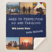 Aangepaste Fotocollage 60th Verjaardagscadeaus voo Sherpa Deken (Voorkant)