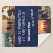 Aangepaste Fotocollage 60th Verjaardagscadeaus voo Sherpa Deken (Voorkant (horizontaal))