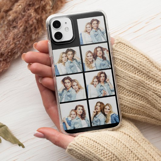 Aangepaste fotocollage 7 vierkante foto's Zwart Case-Mate iPhone Case