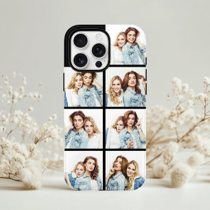 Aangepaste fotocollage 7 vierkante foto's Zwart Case-Mate iPhone Case