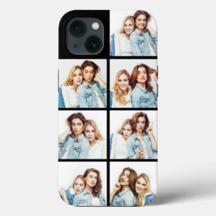 Aangepaste fotocollage 7 vierkante foto's Zwart Case-Mate iPhone Case