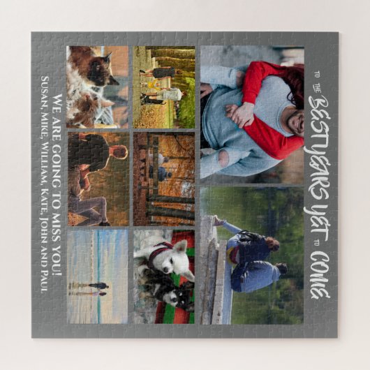 Aangepaste fotocollage | 8 houtskool grijs legpuzzel (Horizontaal)