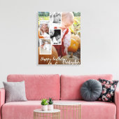 Aangepaste Fotocollage Baby Verjaardagsnaam Canvas Afdruk (Insitu (Woonkamer))