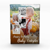 Aangepaste Fotocollage Baby Verjaardagsnaam Fotoblokken (Voorkant)