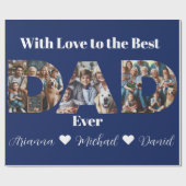 Aangepaste fotocollage | Beste papa ooit Cadeaupapier (Vlak)