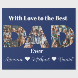 Aangepaste fotocollage | Beste papa ooit Cadeaupapier