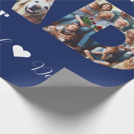 Aangepaste fotocollage | Beste papa ooit Cadeaupapier (Hoek)