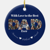 Aangepaste fotocollage | Beste papa ooit Keramisch Ornament (Achterkant)
