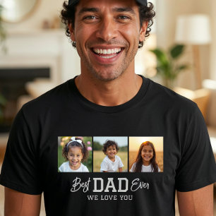 Aangepaste fotocollage Beste Papa Ooit T-shirt
