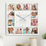 Aangepaste fotocollage Beste vrienden Forever Cita Vierkante Klok<br><div class="desc">Maak van deze trendy elegante witte en gouden foto collage wandklok uniek met twaalf van uw favoriete foto's met uw beste vriend(in). Het ontwerp bevat ook een modern,  met de hand geschreven script "Best Friends Forever" en een mooi aanpasbaar citaat "You are the zus I MOET I choice".</div>