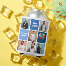 Aangepaste fotocollage blauw verjaardagsfeestje