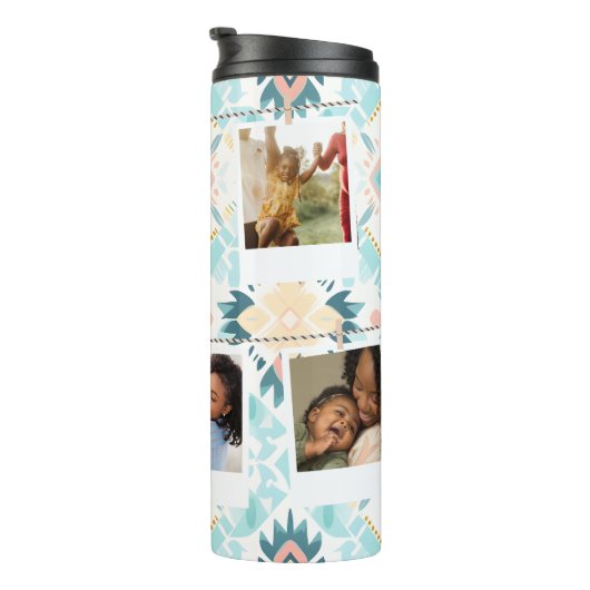 Aangepaste fotocollage boho gepersonaliseerde tumb thermosbeker (Geroteerd rechts)