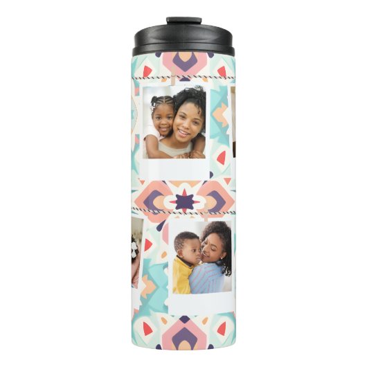 Aangepaste fotocollage boho gepersonaliseerde tumb thermosbeker (Voorkant)