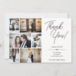 Aangepaste Fotocollage Bruiloft Dank u Kaart