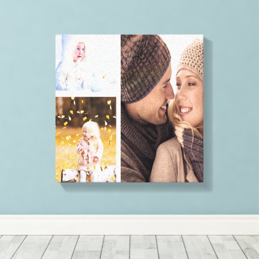 Aangepaste Fotocollage Canvas - Wit Lijst Afdruk (Insitu (Houten vloer))