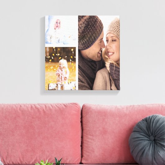 Aangepaste Fotocollage Canvas - Wit Lijst Afdruk (Insitu (Woonkamer))