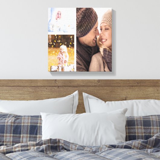 Aangepaste Fotocollage Canvas - Wit Lijst Afdruk (Insitu (Slaapkamer))