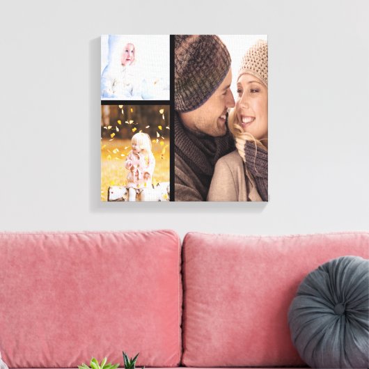 Aangepaste Fotocollage Canvas - Zwart Lijst (Insitu (Woonkamer))