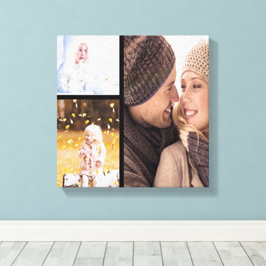 Aangepaste Fotocollage Canvas - Zwart Lijst Afdruk (Insitu (Houten vloer))