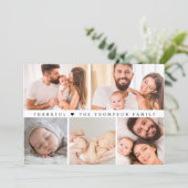 Aangepaste fotocollage dankbare baby shower bedankkaart (Staand voorkant)