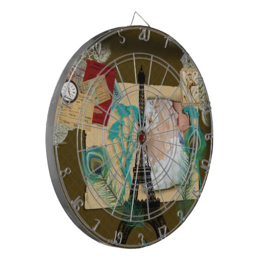 Aangepaste  fotocollage dartbord (Voorkant Links)