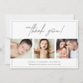 Aangepaste Fotocollage Eenvoudig Script Baby Bedankkaart (Voorkant)