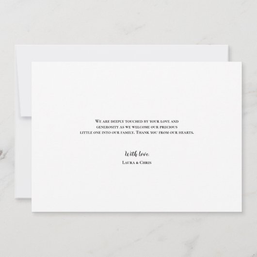 Aangepaste Fotocollage Eenvoudig Script Baby Bedankkaart (Achterkant)