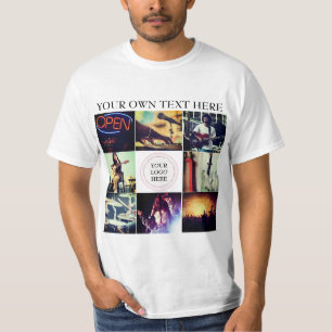 Aangepaste fotocollage en logo t-shirt